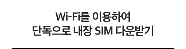 Wi-Fi를 이용하여 단독으로 내장 SIM 다운받기