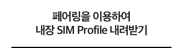 페어링을 이용하여 내장 SIM Profile 내려받기